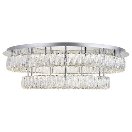 Elegant Lighting Monroe Led Light Chrome Flush Mount Clear Royal Cut Crystal 3503F33L2C